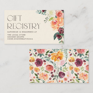 Oude Herfstbloemen Boeket Baby Shower Cadeau Regis Informatiekaartje