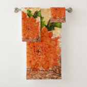 Oude herfstchrysanten bad handdoek (Insitu)