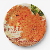 Oude herfstchrysanten papieren bordje (Voorkant)