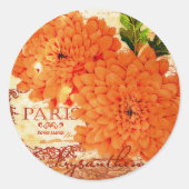Oude herfstchrysanten ronde sticker (Voorkant)