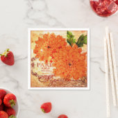 Oude herfstchrysanten servet (Insitu)