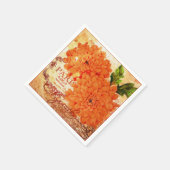 Oude herfstchrysanten servet (Hoek)