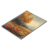 Oude herfstweide-schildering klaprozen notitieboek (Linkerzijde)