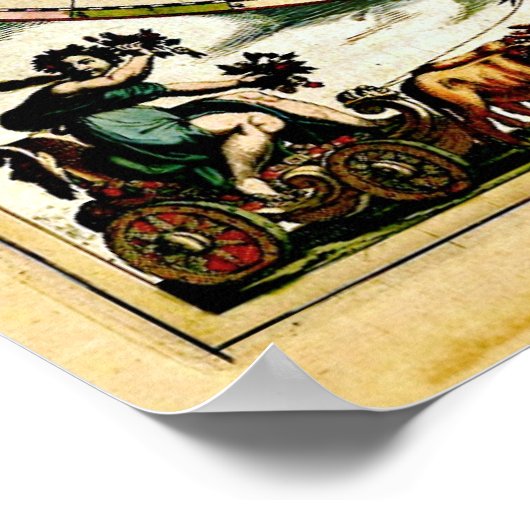 Oude herstelde Wereldkaart #2 Poster (Hoek)