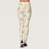 Oude herten- en bloemenprint uit het bos leggings (Achterkant)