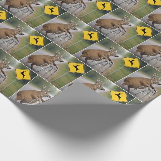 Oude herten leunend op een rollator cadeaupapier (Hoek)