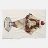 Oude hete fudge ijs sundae desserts theedoek (Horizontaal)