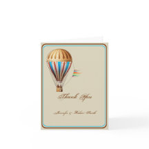 Oude heteluchtballon huwelijks dankjewel