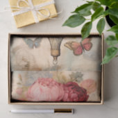 Oude heteluchtballon met bloemen tissuepapier (Geschenk)