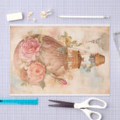 Oude heteluchtballon met bloemen tissuepapier (Craft)