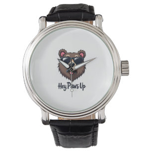 Oude Hey Paws Up Beer met Zonnebril Grappige Hond Horloge