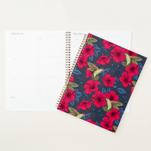 Oude Hibiscus Botanische en Kolibrie Planner (Display)