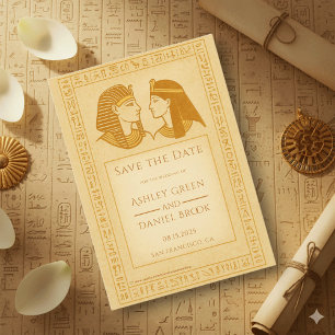 Oude Hiërogliefen Koning & Koningin Egyptische Bru Save The Date