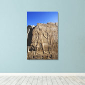 Oude hiërogliefen op muur, Tempel van Karnak, Canvas Afdruk (Insitu (Houten vloer))