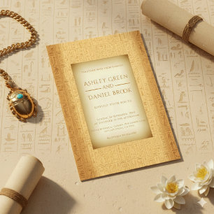 Oude Hiëroglifische Motieven Egyptische Trouwdag Kaart