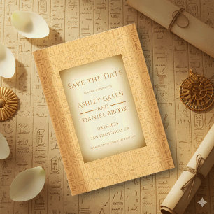 Oude Hiëroglifische Motieven Egyptische Trouwdag Save The Date