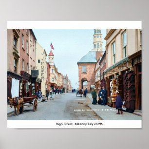 Oude High St. Kilkenny stad Ierland Poster