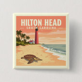 Oude Hilton Head South Carolina Vierkante Button 5,1 Cm (Voorkant)