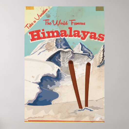 Oude Himalaya Reisposter Poster (Voorkant)