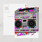 oude hiphop stereo RETRO 1980s boombox Briefkaart (Voorkant / Achterkant)