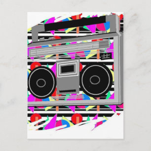 oude hiphop stereo RETRO 1980s boombox Briefkaart