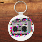 oude hiphop stereo RETRO 1980s boombox Sleutelhanger (Voorkant)