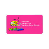 Oude Hippie Bus Etiket (Voorkant)