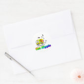 Oude Hippie Bus Ronde Sticker (Envelop)