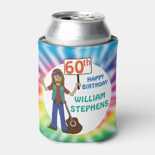 Oude Hippie Hippy Tie Dye 60th Birthday Party Blikjeskoeler