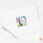 Oude Hippie Hippy Tie Dye 65th Birthday Party Vierkante Sticker (Envelop)