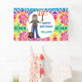 Oude Hippie Hippy Tie Dye 70th Birthday Party Bann Spandoek (Insitu)