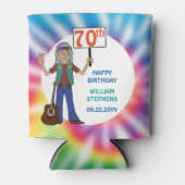 Oude Hippie Hippy Tie Dye 70th Birthday Party Blikjeskoeler (Voorkant)