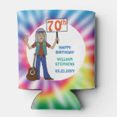 Oude Hippie Hippy Tie Dye 70th Birthday Party Blikjeskoeler (Achterkant)