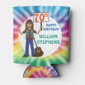 Oude Hippie Hippy Tie Dye 70th Birthday Party Blikjeskoeler (Voorkant)