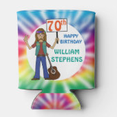 Oude Hippie Hippy Tie Dye 70th Birthday Party Blikjeskoeler (Achterkant)