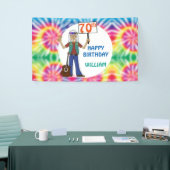 Oude Hippie Hippy Tie Dye 70th Birthday Party Spandoek (Beurs)
