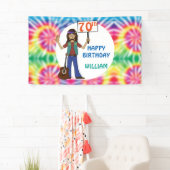 Oude Hippie Hippy Tie Dye 70th Birthday Party  Spandoek (Insitu)