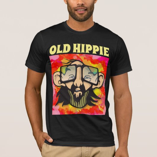 OUDE HIPPIE MANNEN VERJAARDAG T-SHIRTS (Voorkant)