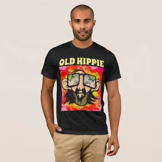 OUDE HIPPIE MANNEN VERJAARDAG T-SHIRTS (Voorkant volledig)