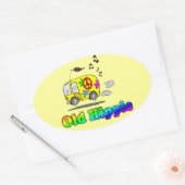 Oude Hippie Ovale Sticker (Envelop)