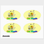 Oude Hippie Ovale Sticker (Vel)