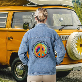 Oude Hippie Vredesbord Denim Jas Jacket