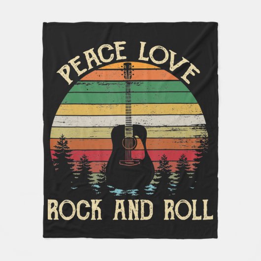 Oude hippiebus bloemenbus vrede liefde fleece deken (Voorkant)