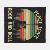 Oude hippiebus bloemenbus vrede liefde fleece deken (Voorkant (Horizontaal))