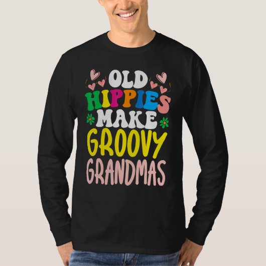 Oude hippies maken groovy oma's oma het beste t-shirt (Voorkant)