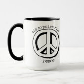 Oude Hippies Regel, Vredesteken Koffie Mok (Links)