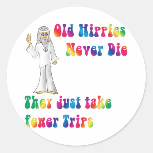 Oude Hippies Ronde Sticker