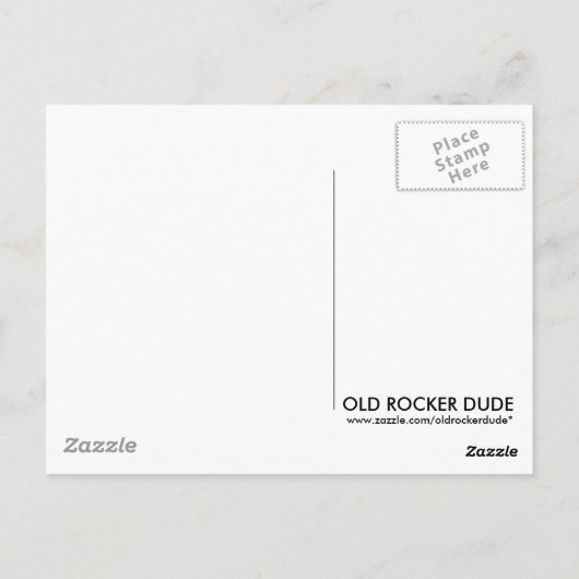 Oude Hippies sterven nooit Briefkaart (Achterkant)