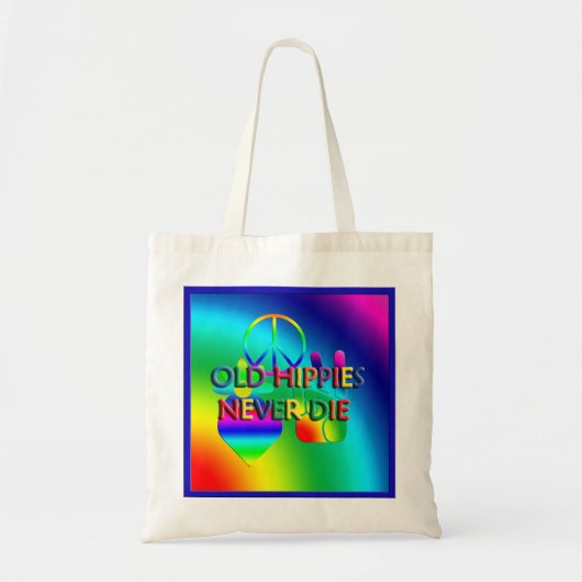 Oude Hippies sterven nooit Canvas tas (Voorkant)