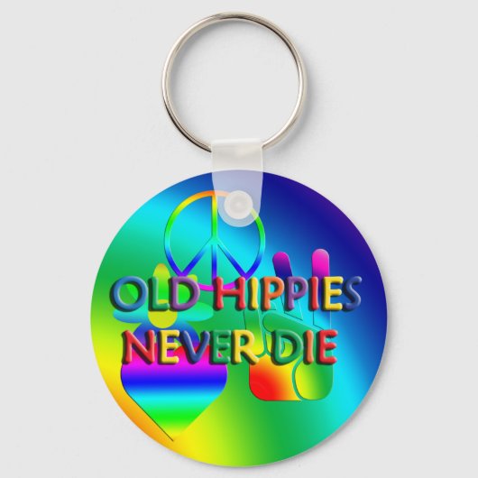 Oude Hippies sterven nooit Sleutelhanger (Voorkant)